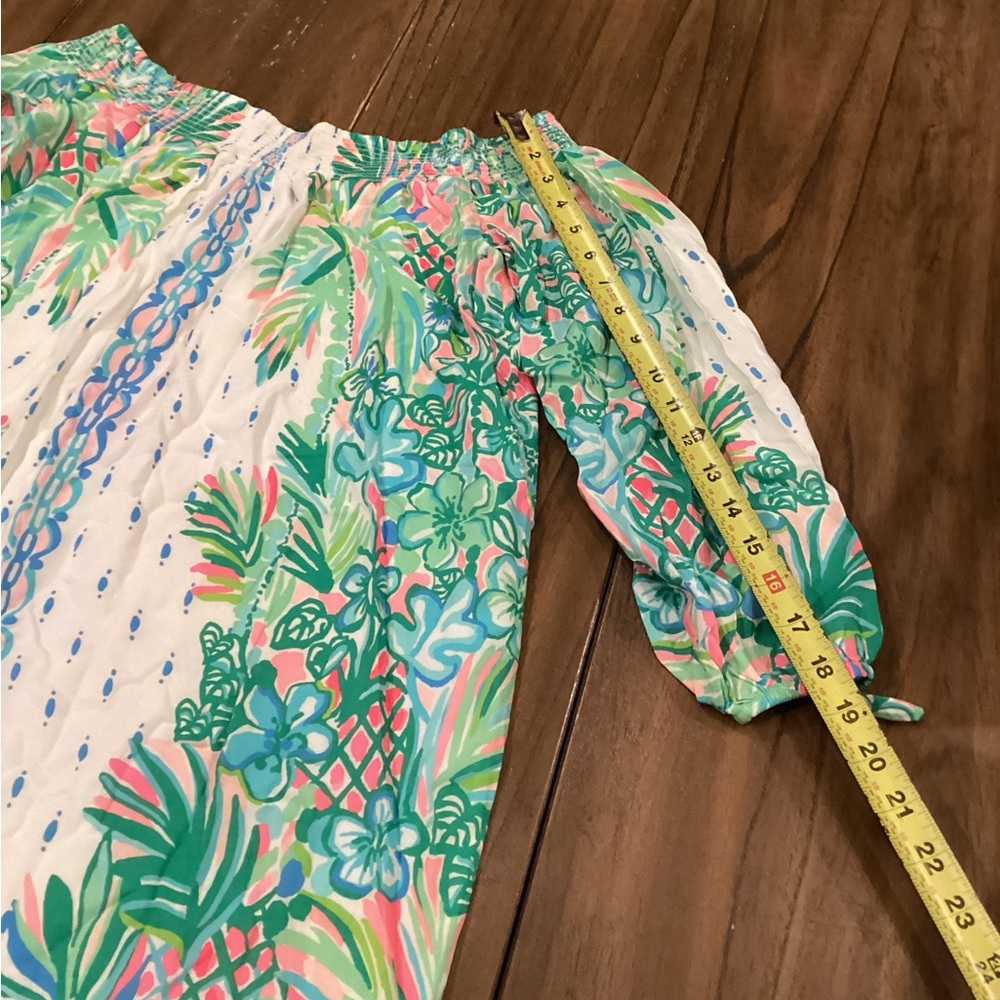 Lilly Pulitzer Resort White Maryellen Coconut Row Off The Shoulder mini Dress S - Picture 8 of 9